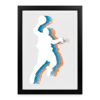 Joueurs de basket-ball - Affiche encadrée (27 × 37 cm) - noir - Devant