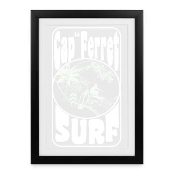 CAP FERRET - Affiche encadrée (27 × 37 cm) - noir - Devant