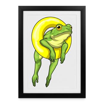 Été de nage dans la nage des grenouilles - Affiche encadrée (27 × 37 cm) - noir - Devant