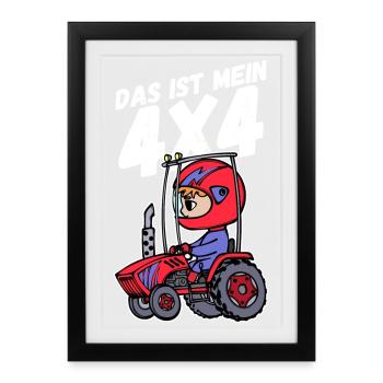 Traktor Jungbauer Statement Nutzfahrzeug Landleben - Gerahmtes Poster (27 × 37 cm) - Schwarz - Vorne