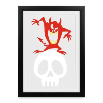 Crâne et démon - Affiche encadrée (27 × 37 cm) - noir - Devant