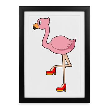 Talons hauts Flamingo - Affiche encadrée (27 × 37 cm) - noir - Devant
