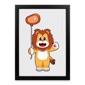 Lion Balloon - Framed poster (27 × 37 cm) - black - Front