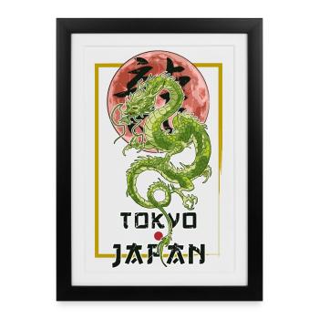 Shenlong Tokyo Japon - Affiche encadrée (27 × 37 cm) - noir - Devant