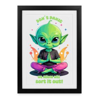 Cute Alien Regulates this ! - Framed poster (27 × 37 cm) - black - Front