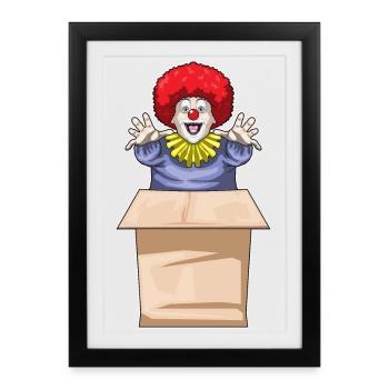 Clown Halloween Cardboard - Framed poster (27 × 37 cm) - black - Front