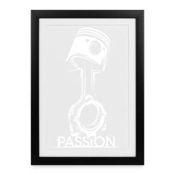 Piston Tuner Passion Auto Racing Motor icon Logo - Framed poster (27 × 37 cm) - black - Front