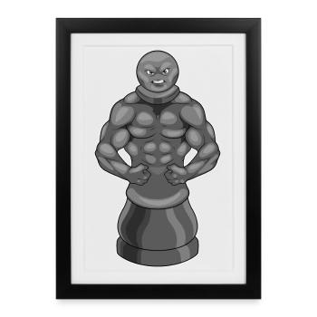 Chess piece pawn chess - Framed poster (27 × 37 cm) - black - Front