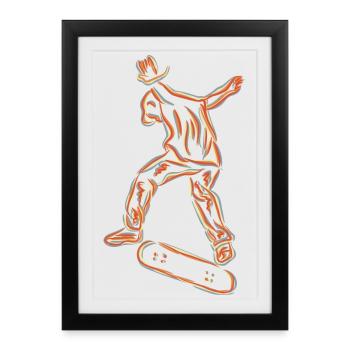 Skater Sketch - Framed poster (27 × 37 cm) - black - Front