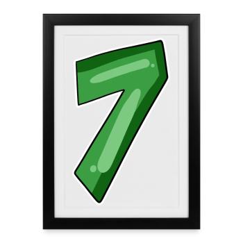 Number 7 Number - Framed poster (27 × 37 cm) - black - Front