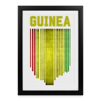 Drapeau de la Guinée, fierté guinéenne - Affiche encadrée (27 × 37 cm) - noir - Devant
