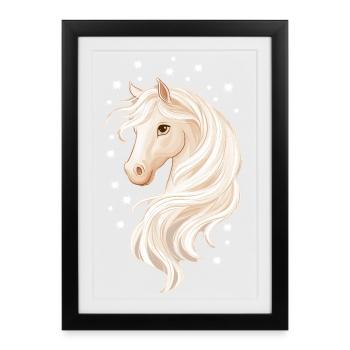Cheval avec des étoiles - Affiche encadrée (27 × 37 cm) - noir - Devant