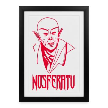Nosferatu le vampire (rouge) - Affiche encadrée (27 × 37 cm) - noir - Devant