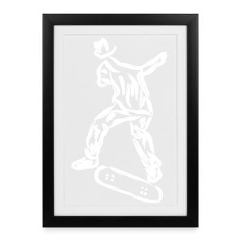 Skater Drawing - Framed poster (27 × 37 cm) - black - Front
