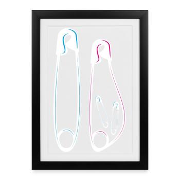 Annonce baby bump grossesse jumeaux - Affiche encadrée (27 × 37 cm) - noir - Devant