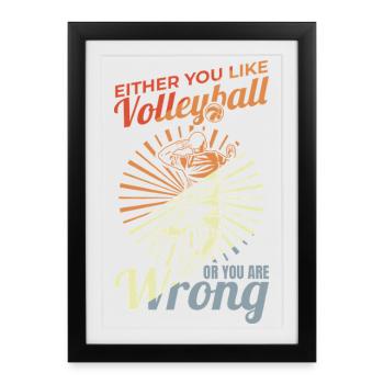 Joueur de volley-ball blague drôle - Affiche encadrée (27 × 37 cm) - noir - Devant