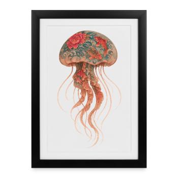 Méduse Yakuza – De l’encre sous la surface - Affiche encadrée (27 × 37 cm) - noir - Devant