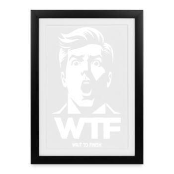 Überraschter Mann mit WIF-Text - Gerahmtes Poster (27 × 37 cm) - Schwarz - Vorne