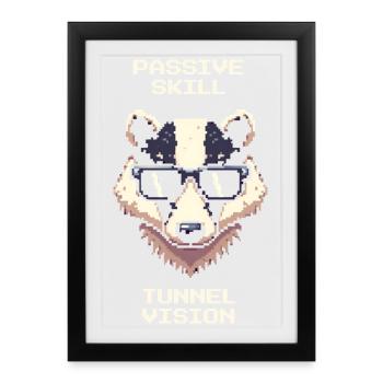 Passive: Tunnel Vision | Badger Tunnel Digging - Framed poster (27 × 37 cm) - black - Front