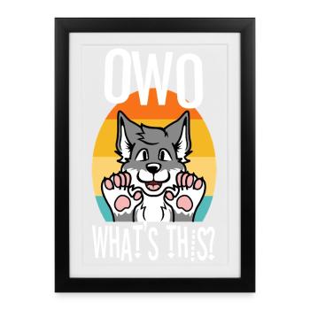 OwO Qu’est-ce que c’est ? - Affiche encadrée (27 × 37 cm) - noir - Devant