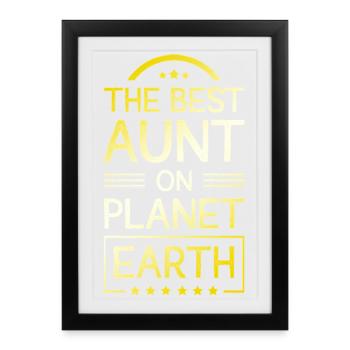 Dicton de la meilleure tante - Affiche encadrée (27 × 37 cm) - noir - Devant