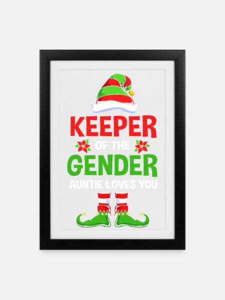 Werdender Papa werdende Väter Weihnachten - Gerahmtes Poster (27 × 37 cm) - Schwarz