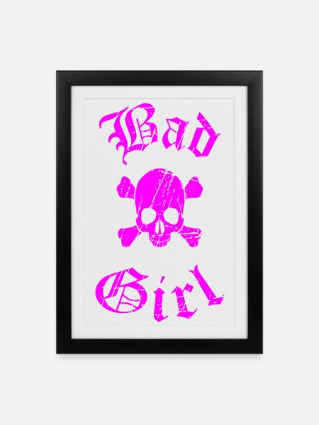 Skull Custom Design - Gerahmtes Poster (27 × 37 cm) - Schwarz