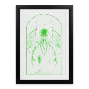 Cthulhu et le cosmos infini - Affiche encadrée (27 × 37 cm) - noir - Devant