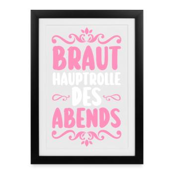 Enterrement de vie de garçon Équipe Mariée Enterrement de vie de jeune fille - Affiche encadrée (27 × 37 cm) - noir - Devant