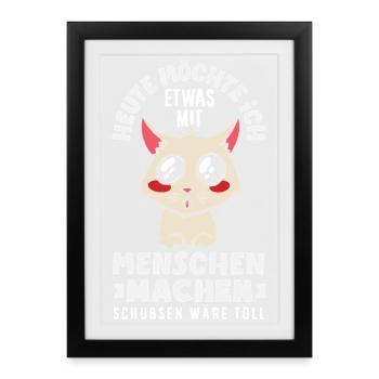 Aujourd’hui, je veux pousser les gens - Affiche encadrée (27 × 37 cm) - noir - Devant