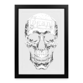 Skull with Seal DEAD - Framed poster (27 × 37 cm) - black - Front