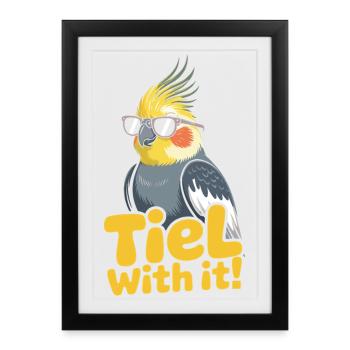 Cockatiel Parakeet Humor Bird - Framed poster (27 × 37 cm) - black - Front