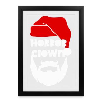 Horror Clown Santa - Gerahmtes Poster (27 × 37 cm) - Schwarz - Vorne