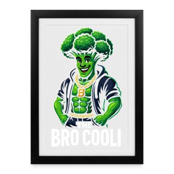 Funny Broccoli Shirt for Gym Lovers and Vegetarian - Framed poster (27 × 37 cm) - black - Front