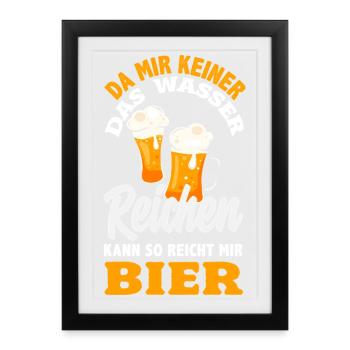 Drôle de cadeau de fête des pères papa bière - Affiche encadrée (27 × 37 cm) - noir - Devant