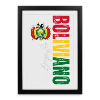 Orgueil bolivienne, conception verticale - Affiche encadrée (27 × 37 cm) - noir - Devant