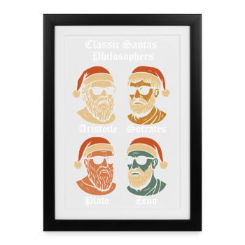 Santa Philosophers Quartet - Framed poster (27 × 37 cm) - black - Front