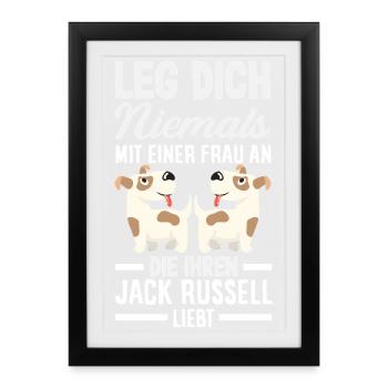 Drôle de Jack Russell Propriétaire Cadeau - Affiche encadrée (27 × 37 cm) - noir - Devant