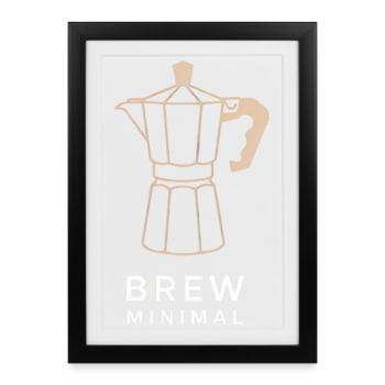 Café Minimal - Affiche encadrée (27 × 37 cm) - noir - Devant