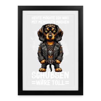 Aujourd’hui, je veux faire quelque chose avec les gens Pousser - Affiche encadrée (27 × 37 cm) - noir - Devant