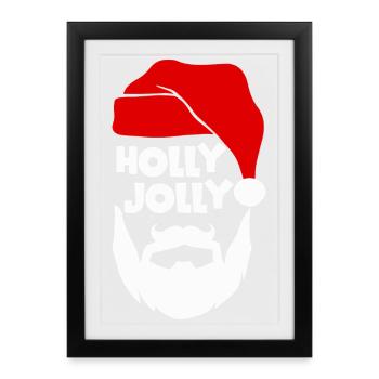 Holly Jolly Merry Christmas - Framed poster (27 × 37 cm) - black - Front