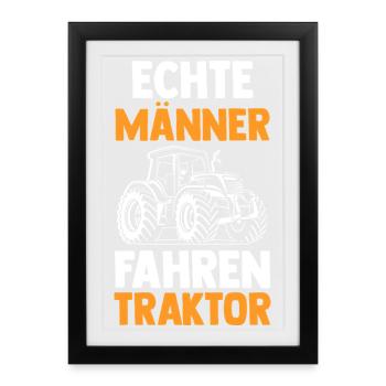 Tractor Farmer Farmer Tractor Driver Tractor - Framed poster (27 × 37 cm) - black - Front