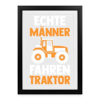 Tractor Farmer Farmer Tractor Driver Tractor - Framed poster (27 × 37 cm) - black - Front