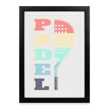 Raquette de Padel drôle - Affiche encadrée (27 × 37 cm) - noir - Devant
