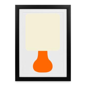 Lampe orange Minimal Glow - Affiche encadrée (27 × 37 cm) - noir - Devant