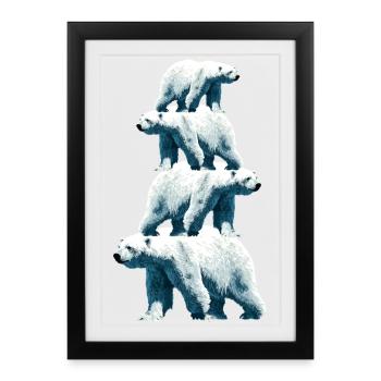 Polar Bear Family Polar Bears - Framed poster (27 × 37 cm) - black - Front