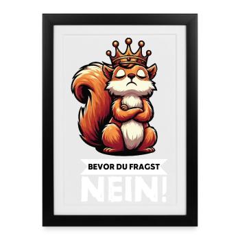 Avant de demander à l’écureuil aux rongeurs - Affiche encadrée (27 × 37 cm) - noir - Devant