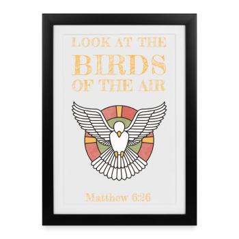 Look at the Birds of the Sky - Framed poster (27 × 37 cm) - black - Front