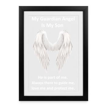 Guardian Angel Is My Son - Framed poster (27 × 37 cm) - black - Front
