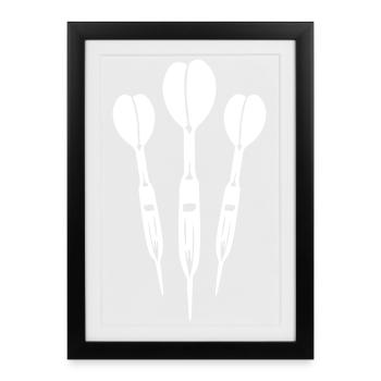 Dartpfeil Symbol - Gerahmtes Poster (27 × 37 cm) - Schwarz - Vorne